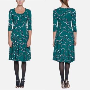 Boden Highgate Green Beads Print Jersey Dress